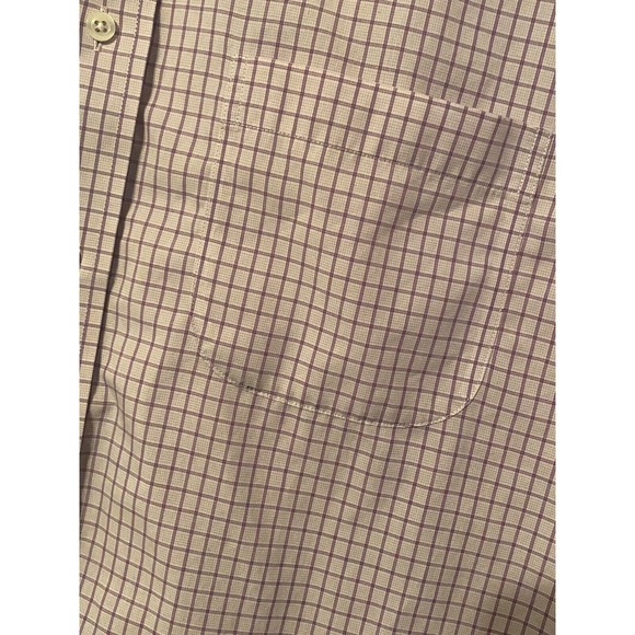 Brooks Brothers Shirt Mens XXL BUTTON DOWN Slim Fit Plaid Off White/PURPLE PLAID - Picture 10 of 11